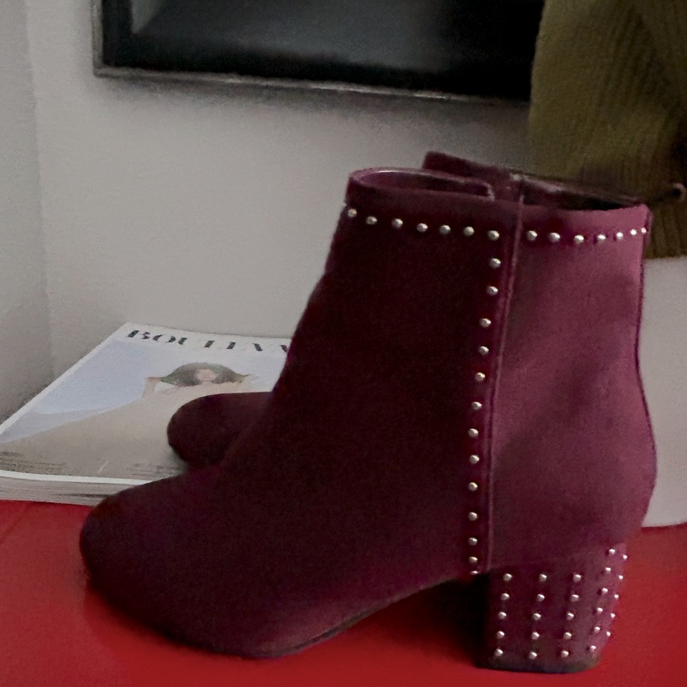 Expressions faux suede boots with embellishments